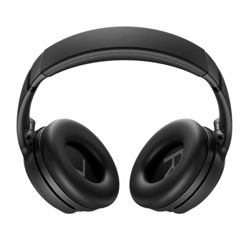 Black over-ear headphones on white background