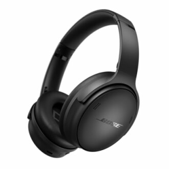 Black wireless over-ear headphones