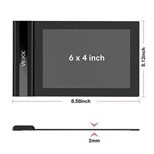 Digital photo frame with 6x4 inch display and measurements.