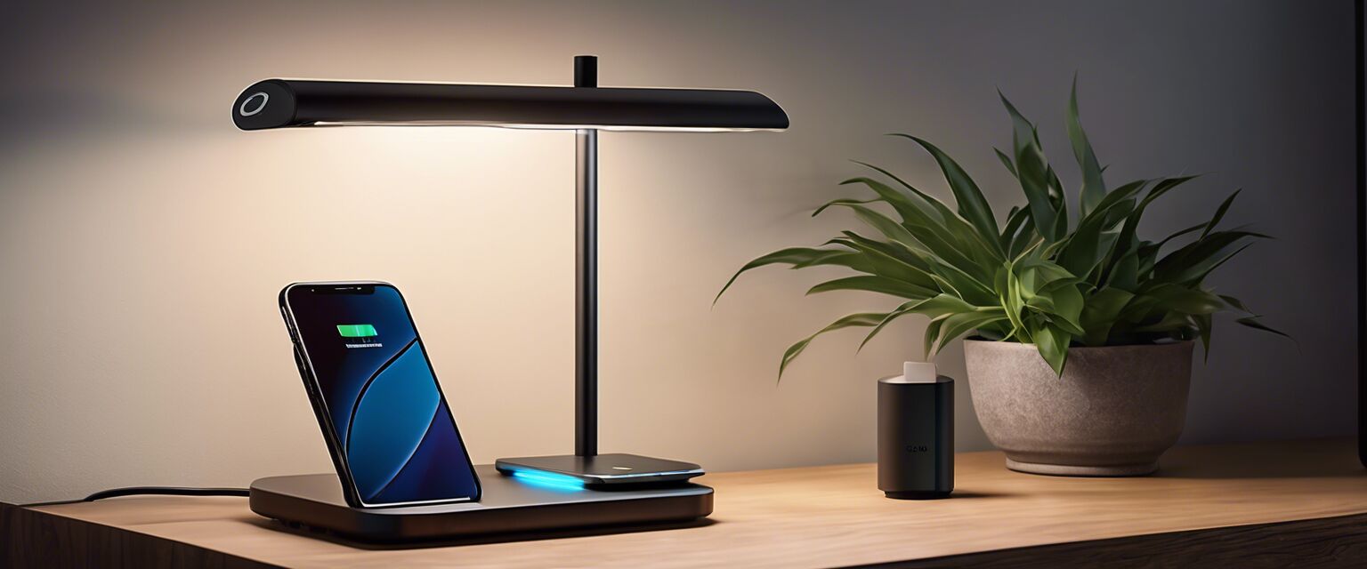 Wireless charging desk lamp